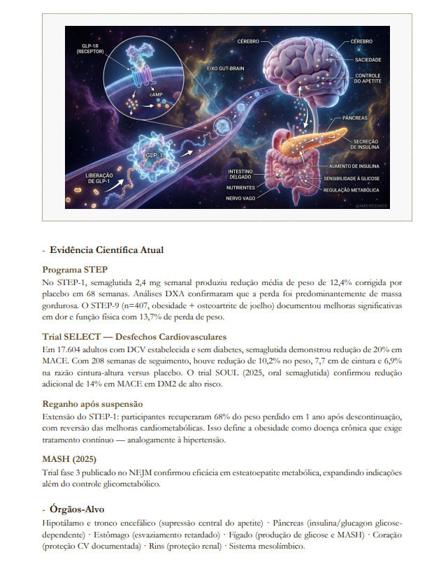 GLP-1 · Eixo gut-brain e evidência
