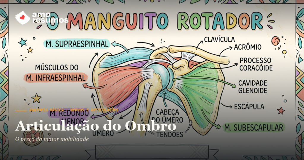Articulação do Ombro — ilustração hand-drawn — Amo Resumos