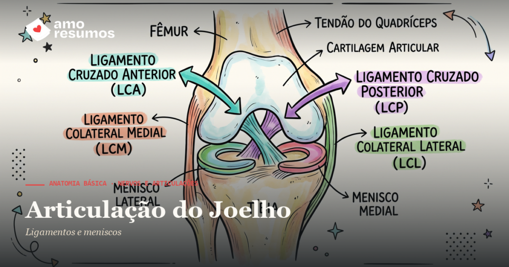 Articulação do Joelho — ilustração hand-drawn — Amo Resumos