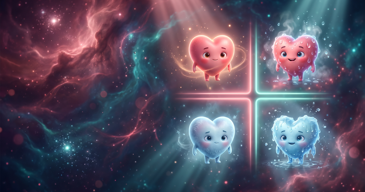 Perfis clínicos da IC descompensada (quente/frio, úmido/seco) — ilustração Sindrômica Visual