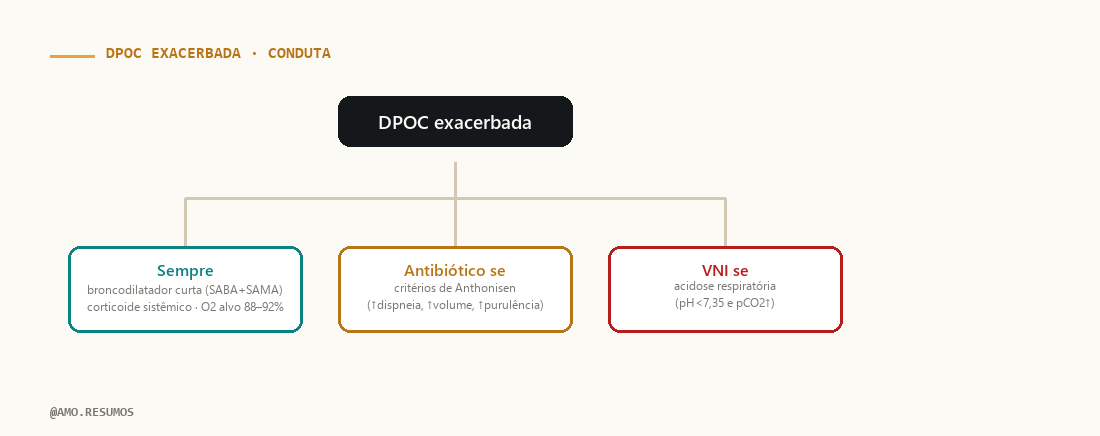Esquema de conduta — DPOC Exacerbada