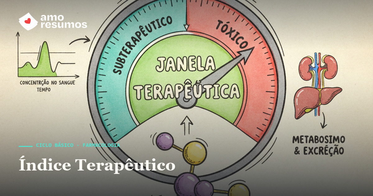 Índice terapêutico e janela terapêutica — ilustração doodle — Amo Resumos