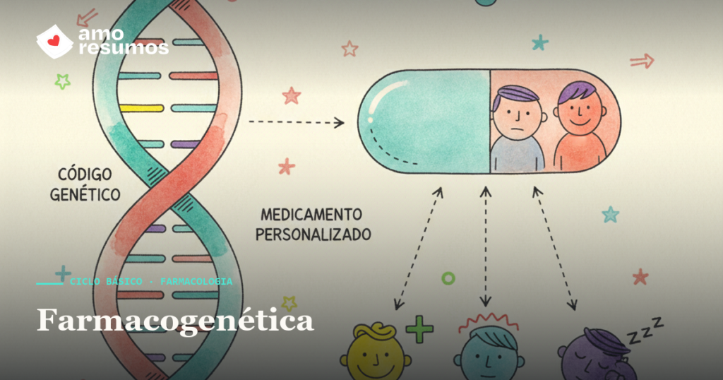 Farmacogenética e medicina personalizada — ilustração doodle — Amo Resumos