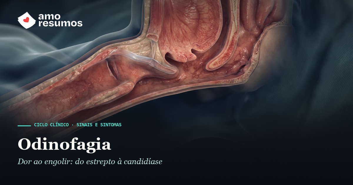 Odinofagia: dor ao engolir — ilustração — Amo Resumos
