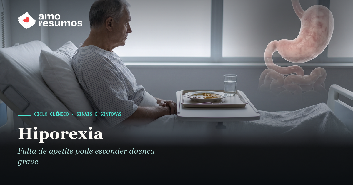 Hiporexia: redução do apetite — ilustração — Amo Resumos