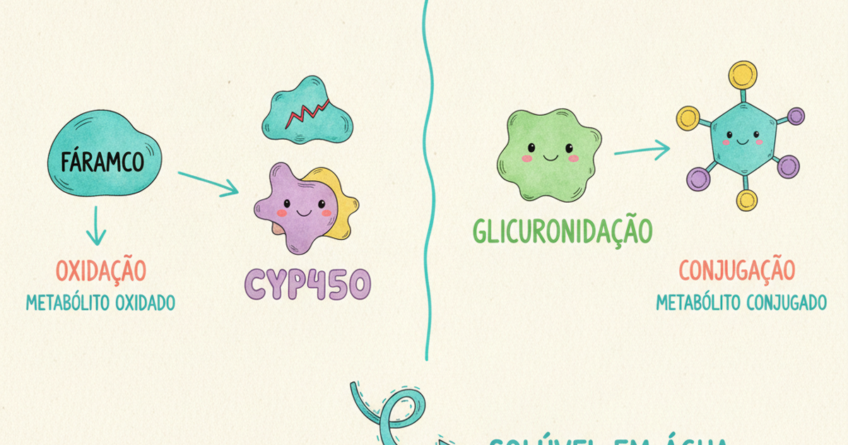 Metabolismo de fármacos: Fase I (CYP450) versus Fase II (conjugação) — Amo Resumos