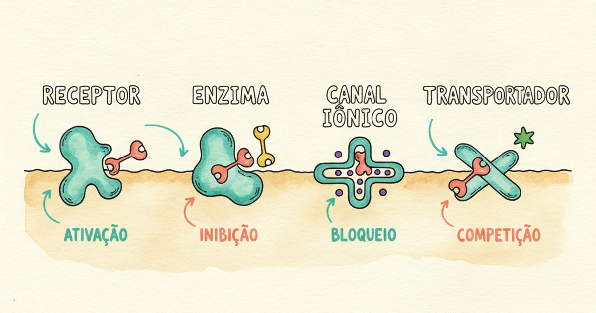 Alvos farmacodinâmicos: receptor, enzima, canal iônico e transportador — Amo Resumos