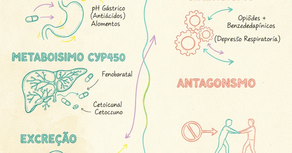 Interações farmacocinéticas versus farmacodinâmicas — Amo Resumos