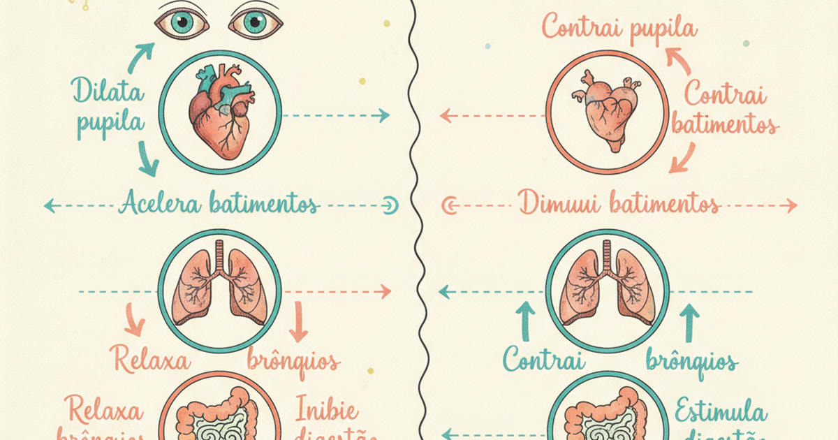 Sistema nervoso simpático versus parassimpático — Amo Resumos