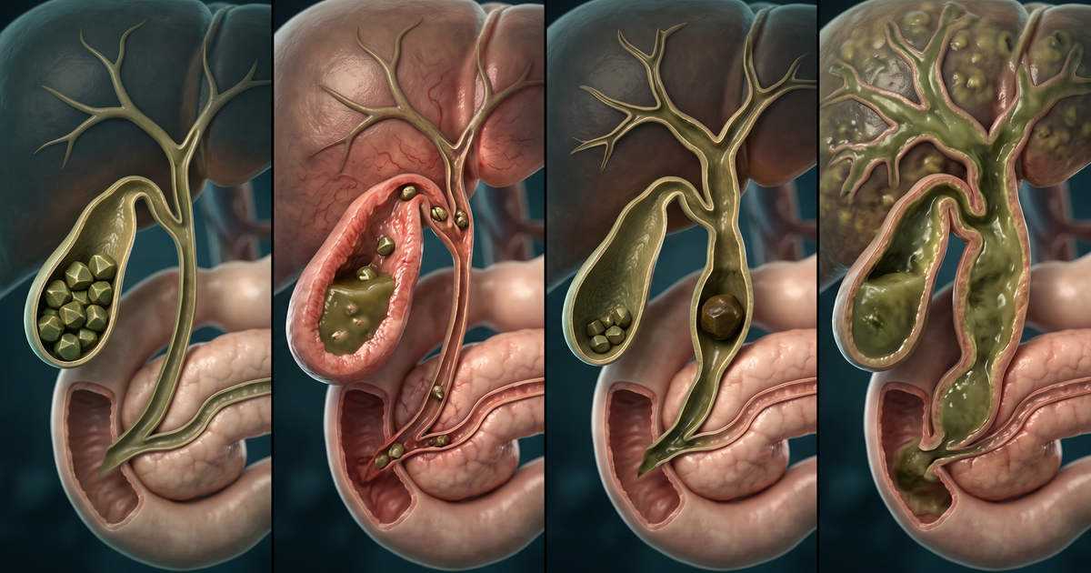 Comparativo do espectro biliar: colelitíase, colecistite, coledocolitíase e colangite por localização — Amo Resumos