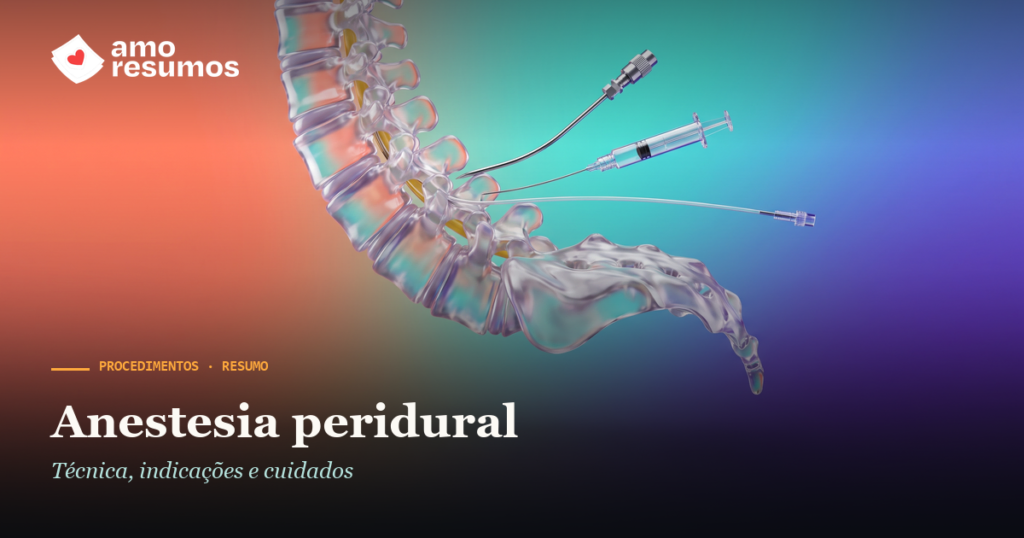 Anestesia peridural — ilustração — Amo Resumos