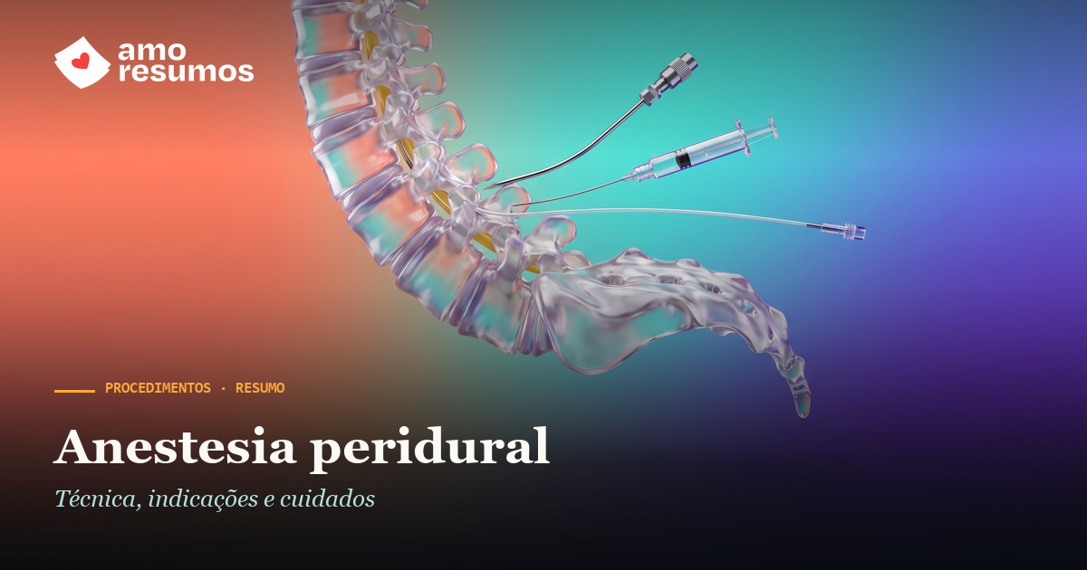 Anestesia peridural — ilustração — Amo Resumos