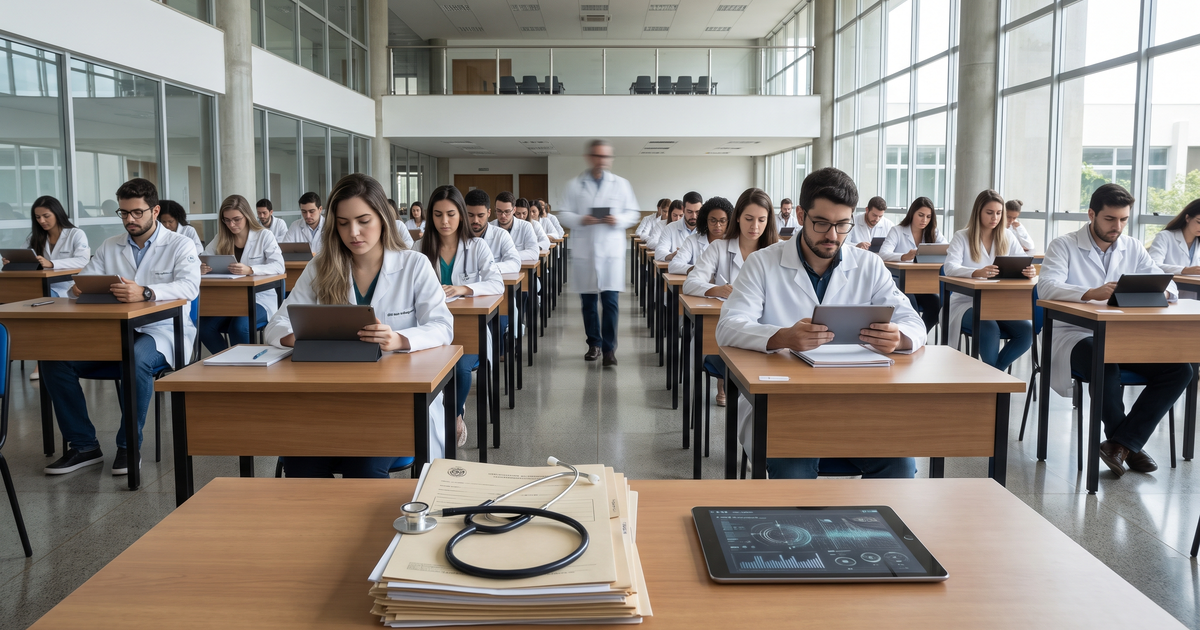 IA na medicina (Resolução CFM 2.454/2026) — ilustração — Amo Resumos