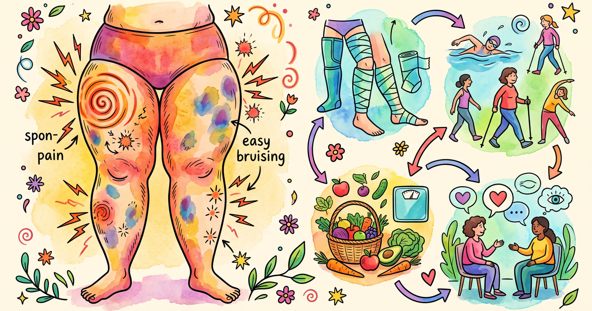 A dor no lipedema e as estratégias de manejo (compressão, exercício, apoio) — Amo Resumos