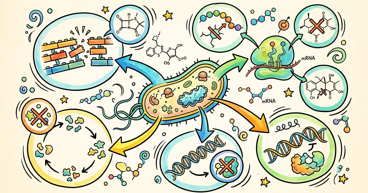 As classes de antibióticos por alvo bacteriano: parede, ribossomo, DNA e folato — Amo Resumos