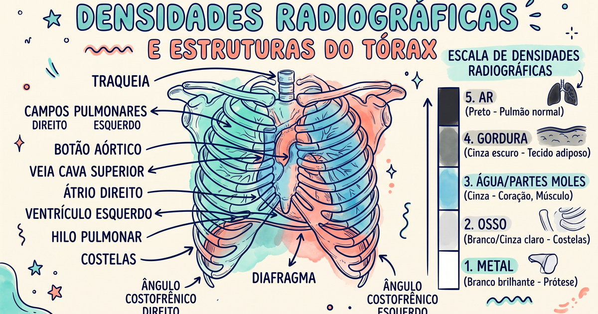 Anatomia radiológica do tórax: estruturas normais no raio-X e as densidades — Amo Resumos