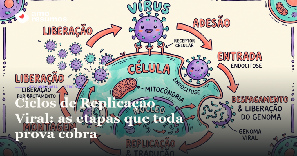 Ciclos de Replicação Viral: as etapas que toda prova cobra — Amo Resumos