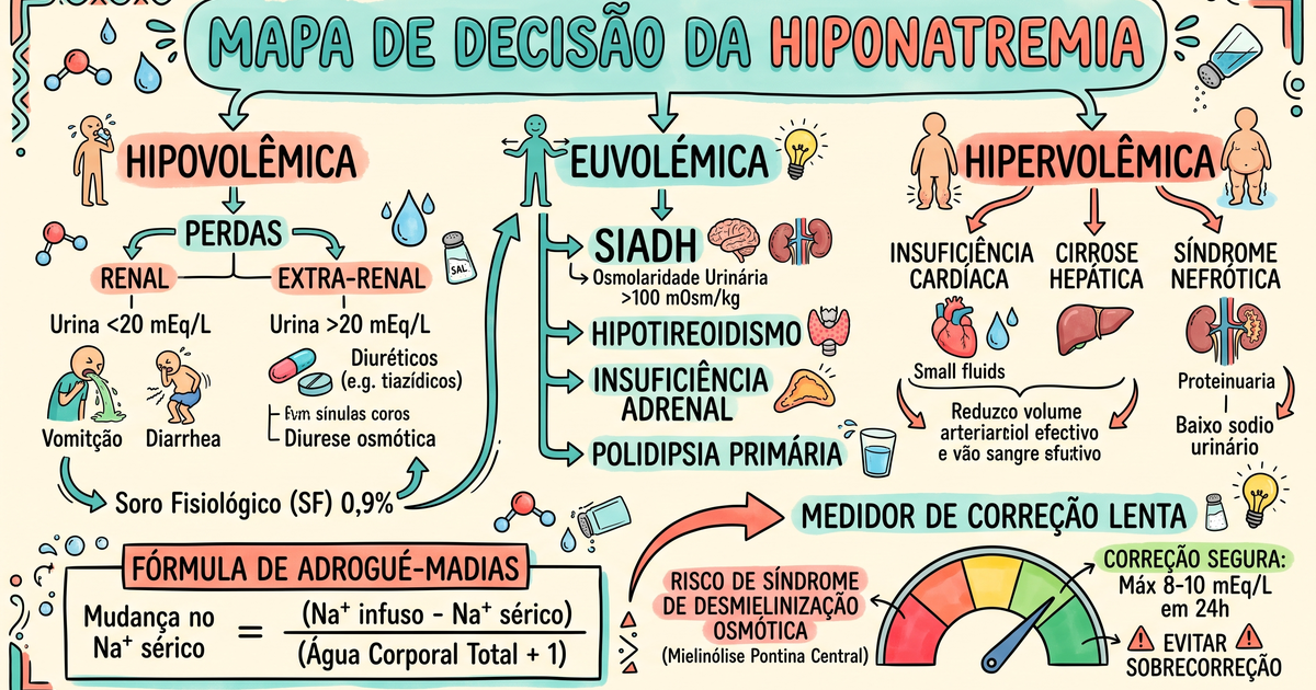 Hiponatremia por volemia e a fórmula de Adrogué-Madias com correção lenta — Amo Resumos