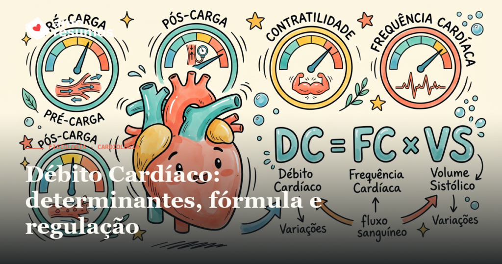 Débito Cardíaco: determinantes, fórmula e regulação — Amo Resumos