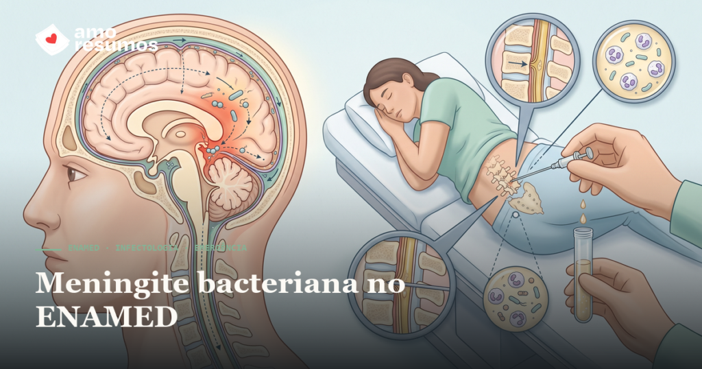 Meningite bacteriana no ENAMED: tríade, líquor e antibiótico precoce — Amo Resumos