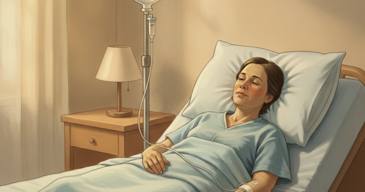 Analgesia hospitalar: controle da dor com opioide endovenoso — ilustração Amo Resumos